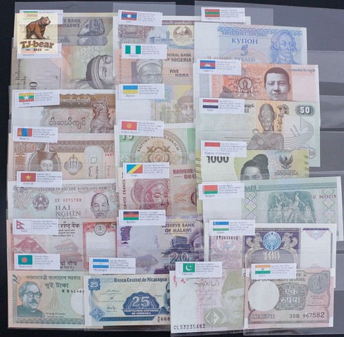 Pcs different banknotes - pcs,
